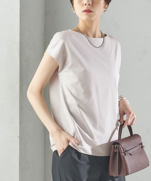 tシャツ 「手洗い可能」SORONA(R) ボートネック TEE レディース