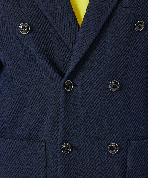 ジャケット テーラードジャケット 「MARZOTTO」ウール ジャガード ダブルジャケット メンズの画像