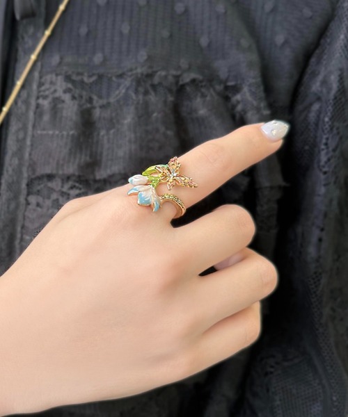 すぐ届く☆国内発送 ANNASUI 蝶とスノードロップモチーフ リング すぐ届く☆国内発送 ANNASUI 蝶とスノードロップモチーフ リング