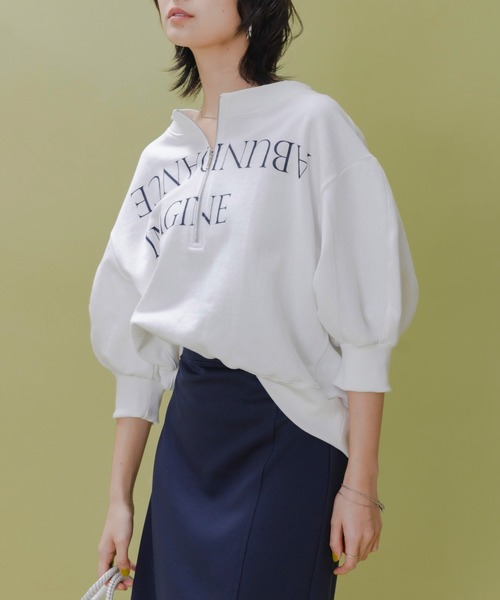 Eimee Law（エイミーロウ） tシャツ テキストプリント ハーフジップ