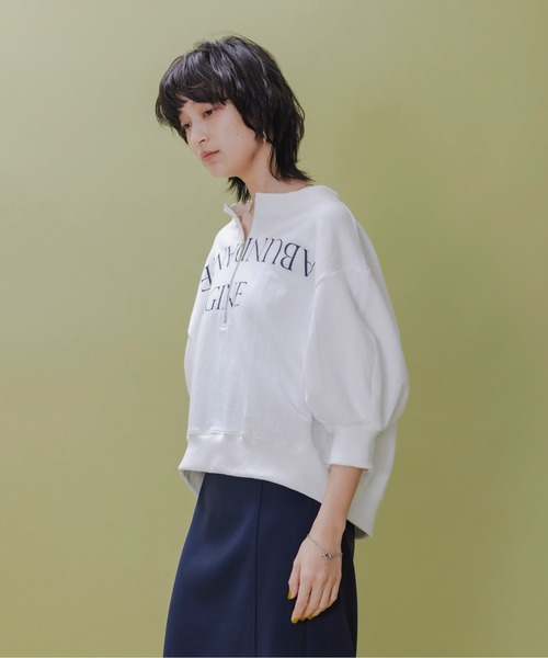 Eimee Law（エイミーロウ） tシャツ テキストプリント ハーフジップ