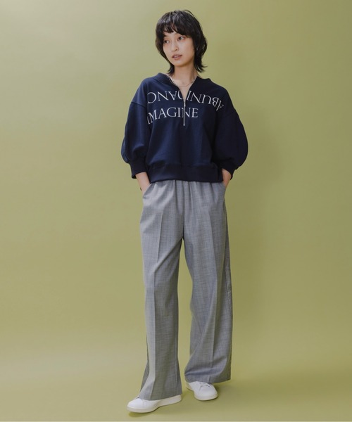 Eimee Law（エイミーロウ） tシャツ テキストプリント ハーフジップ