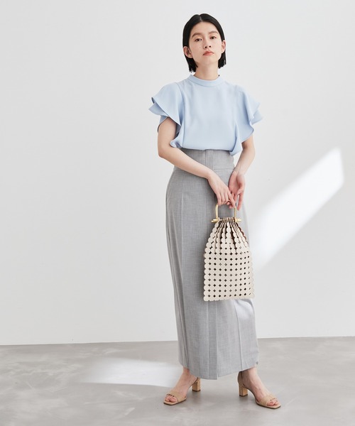 「SALON adam et rope'」 ノースリーブブラウス FREE サックスブルー レディース ADAM ET ROPE' 「ADAM ROPE'」 ノースリーブブラウス FREE