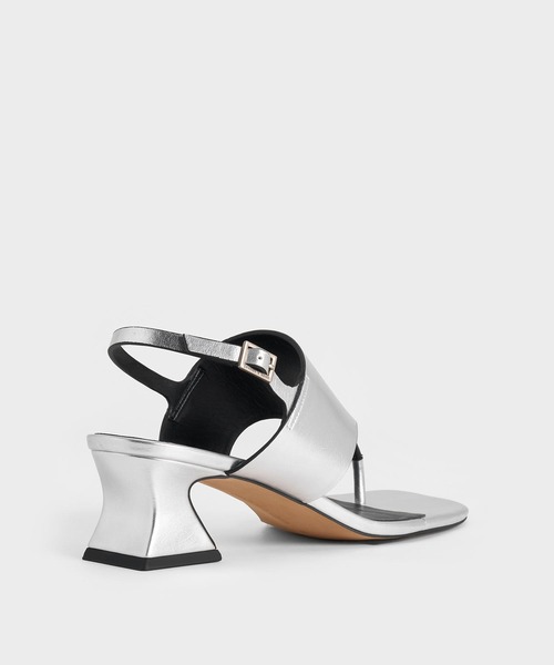 国内配送★Charles&Keith★チューブラーヒール トングサンダル CHARLES ＆ KEITH サンダル チューブラーヒール トングサンダル