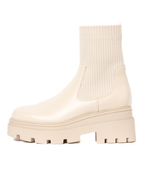 「R&E」 ショートブーツ S アイボリー レディース_画像2