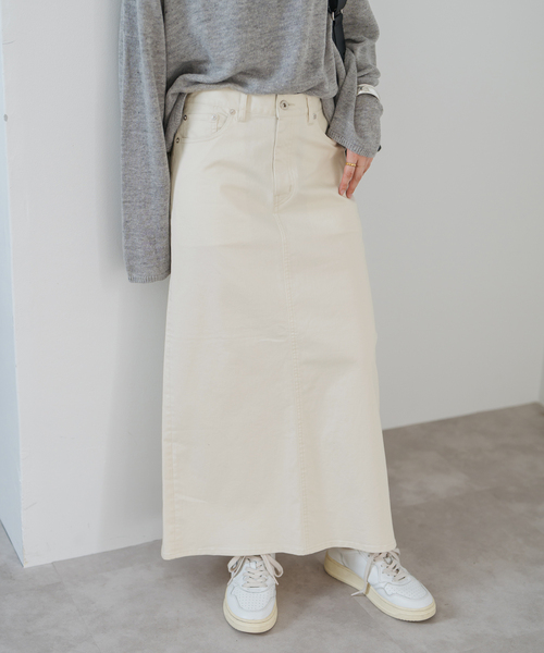 【15日まで再値下げ！】スピックアンドスパン　チノストレッチAラインスカート Spick＆Span スカート チノストレッチAラインスカート
