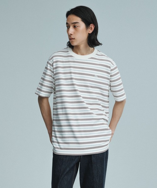 LACOSTE x ADAM ET ROPE 国内買付 マルチボーダーTシャツ 限定 LACOSTE tシャツ 「LACOSTE for ADAM ET ROPE'」別注 MULTI