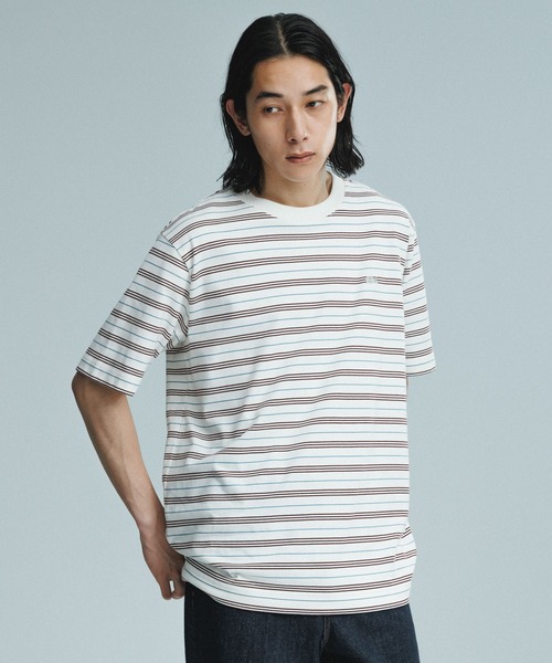 LACOSTE x ADAM ET ROPE 国内買付 マルチボーダーTシャツ 限定 LACOSTE x ADAM ET ROPE 国内買付 マルチボーダーTシャツ 限定