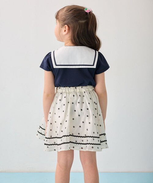 any FAM スカート ネコ×ドット キッズ 子供服 女の子 : ZOZOTOWN