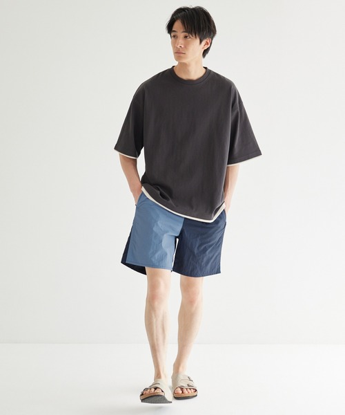 注目ブランド coca パンツ ワッシャーナイロンバイカラーショートパンツ パンツ