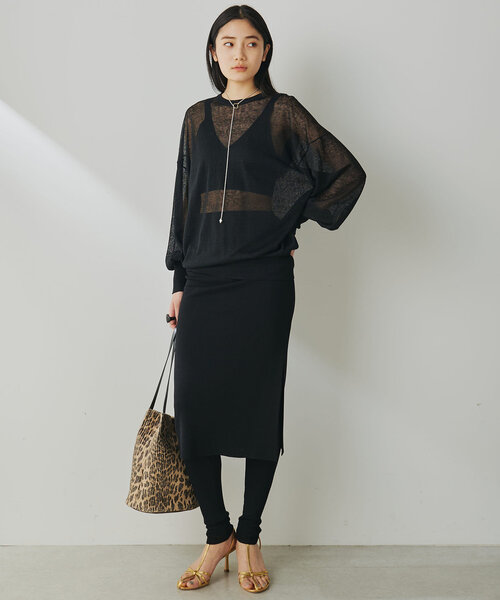 whimgazette麻ニット Whim Gazette ニット セーター シアーリネンニットプルオーバー