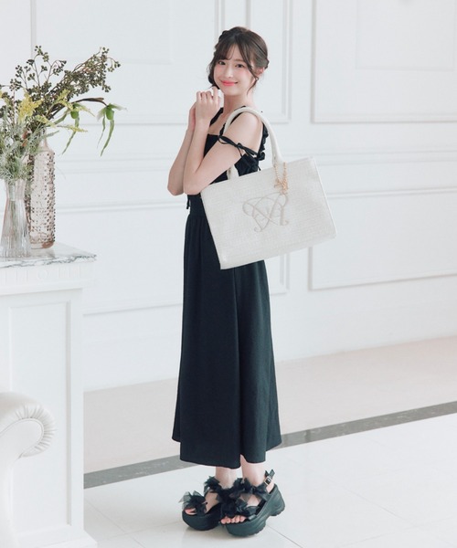 Aimerianejoie トートバッグ Aimerianejoieチャーム付きキャリーオン 