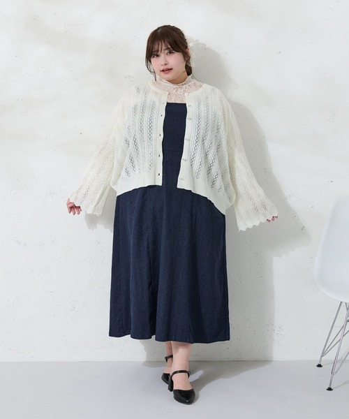 ♡Louiosy ルオシー♡襟付きレースカラーチェックワンピース 3Lサイズ Louiosy ワンピース 「大きいサイズ」レースティアード