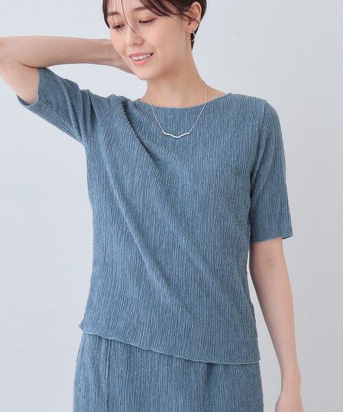 tシャツ 春SALE！「日本製／SETUP可能」ブークレーカットソー レディース INDIVI tシャツ 春SALE！「日本製／SETUP可能」ブークレー