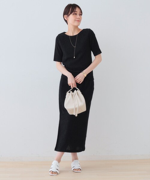 tシャツ 春SALE！「日本製／SETUP可能」ブークレーカットソー レディース INDIVI tシャツ 春SALE！「日本製／SETUP可能」ブークレー