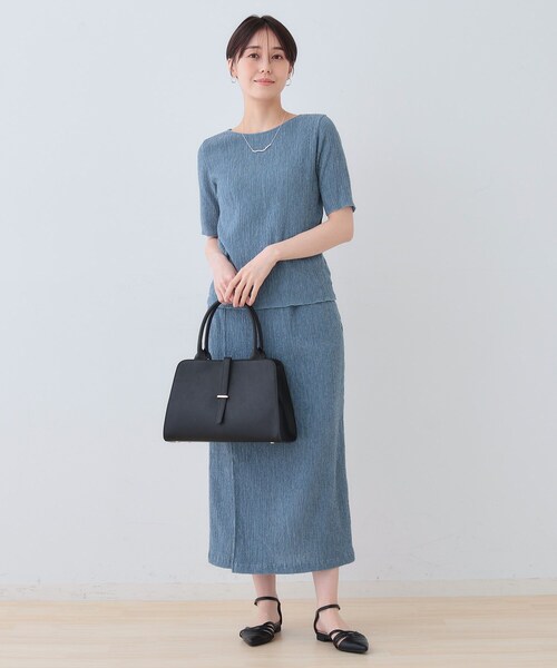 tシャツ 春SALE！「日本製／SETUP可能」ブークレーカットソー レディース INDIVI tシャツ 春SALE！「日本製／SETUP可能」ブークレー