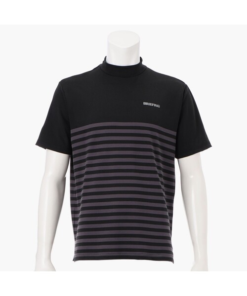 BRIEFING ストライプ ハイネックシャツ　メンズ　s BRIEFING GOLF - MENS PANEL STRIPE HIGH NECK | メンズ パネル