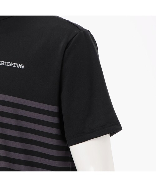 BRIEFING ストライプ ハイネックシャツ　メンズ　s BRIEFING GOLF - MENS PANEL STRIPE HIGH NECK | メンズ パネル