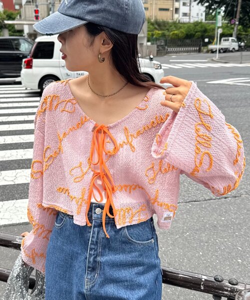 HELLO.SANFRANCISCO】2WAYロゴコード刺繍ボレロ（Tシャツ