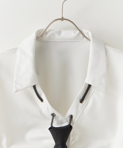 AO2 ブラウス シャツ 「2-piece 」Necktie Lace Shirt/2点セット