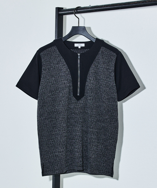 ミックスジャガード 半袖 Tシャツ 5351 POUR LES HOMMES tシャツ ミックスジャガード 半袖 Tシャツ