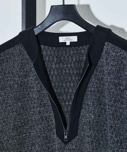 5351 POUR LES HOMMES tシャツ ミックスジャガード 半袖 Tシャツ 