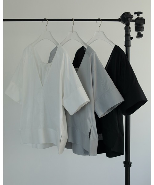 ブラウス シャツ GATHERED NECK BLOUSE レディース Lace Ladies ブラウス シャツ 長袖立ち襟フリル無地ブラウス