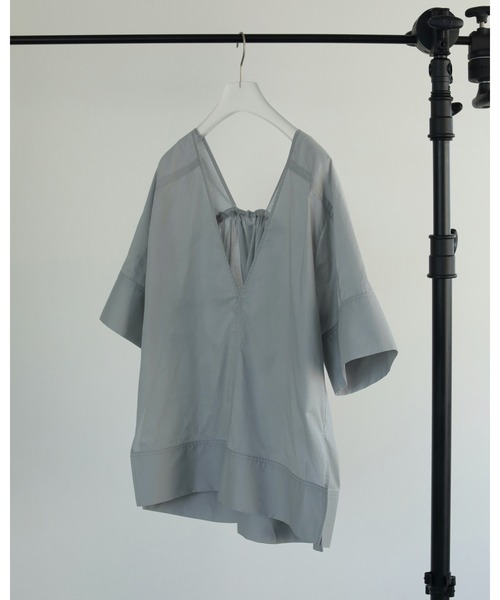 anuke ブラウス シャツ Vneck Gather Blouse レディース