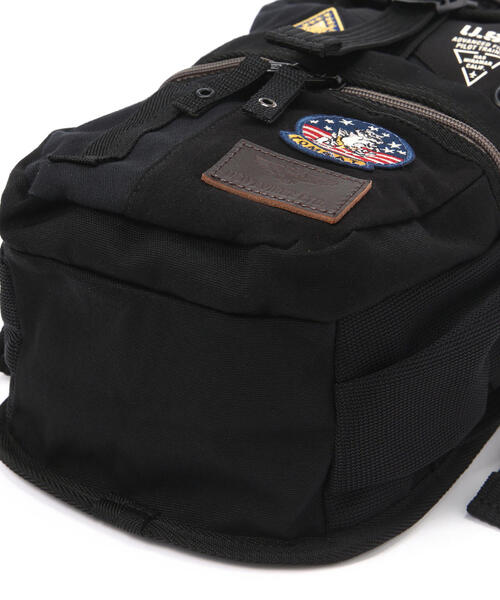 [AVIREX] アーチロゴ ミニトート ショルダーバッグ 牛革 ブラック AVIREX ショルダーバッグ バッグ ONE SHOULDER BAG 'TOP GUN