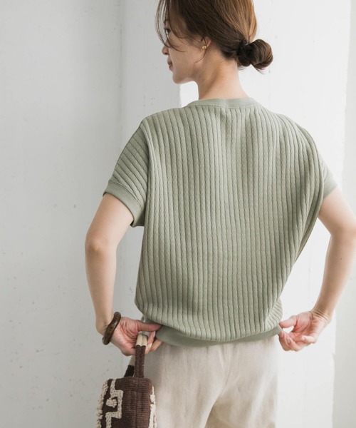 URBAN RESEARCH DOORS tシャツ タックハニカムフレンチプル