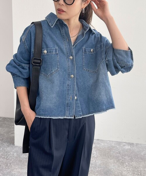 「fredy emue」 長袖シャツ 38 ブルー レディース