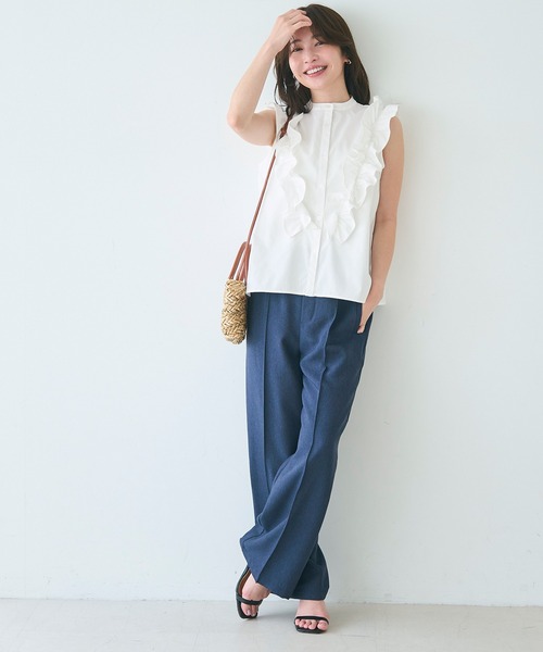 archivio - coco 未使用品 アルチビオ archivio レディース ノースリーブ 36(S) ピンク×白 ブラウス ストライプ フリル アルチビオ レディース ノースリ - ゴルフウェア通販 ビキ