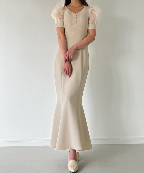 「JUNOAH」 半袖ワンピース SMALL アイボリー レディース_画像2