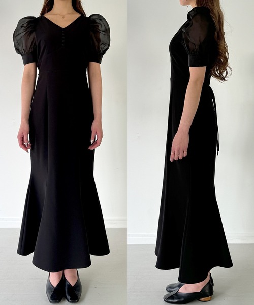 「JUNOAH」 半袖ワンピース SMALL アイボリー レディース_画像6