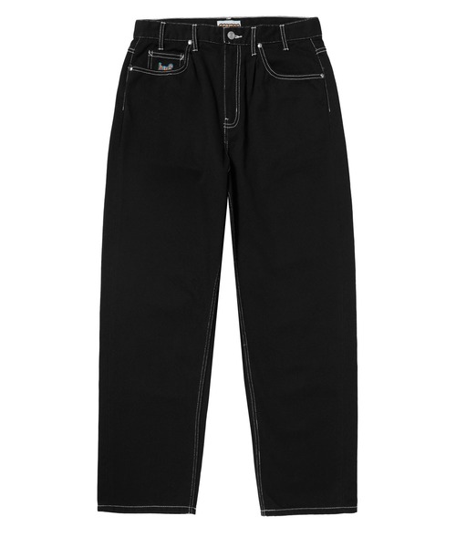 HUF デニム 黒 HUF 「HUF」 デニムパンツ 32inch ブラック×ホワイト メンズ