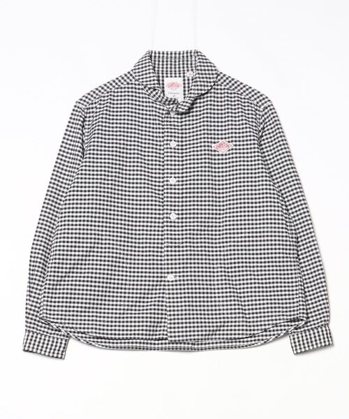 DANTON 長袖シャツ ブラック・ホワイトチェック サイズ36 Danton（ダントン） チェック柄長袖シャツ 36 ブラック メンズ