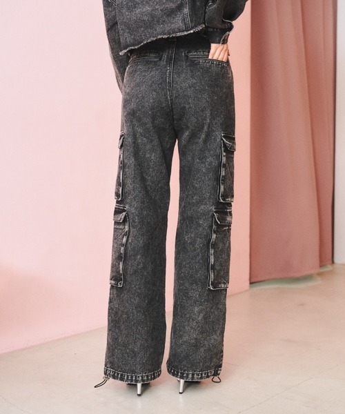 「JUST A NOON」 加工デニムパンツ SMALL ブラウン レディース