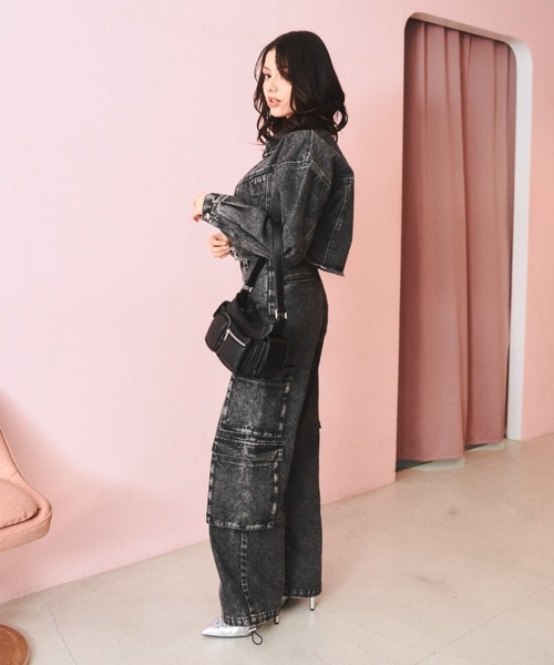 「JUST A NOON」 加工デニムパンツ SMALL ブラウン レディース