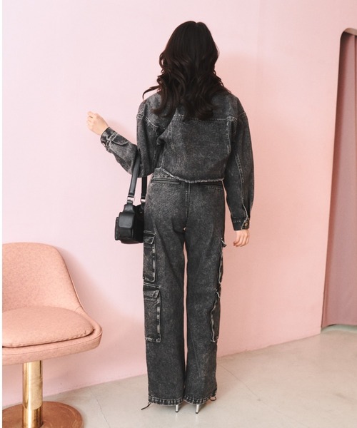「JUST A NOON」 加工デニムパンツ SMALL ブラウン レディース