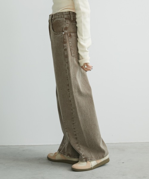 [Aunt Marie's] обработка Denim брюки S бежевый женский 