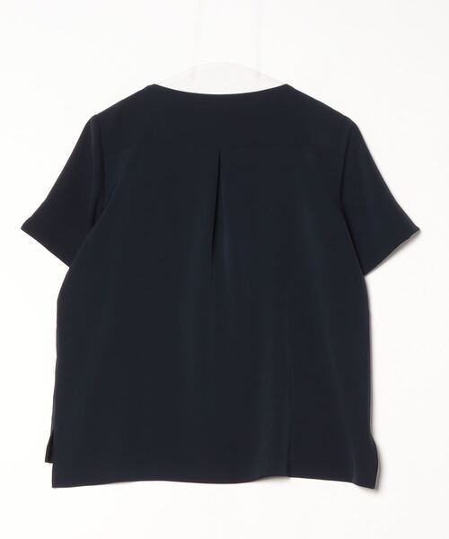 「RHYME」 ワンポイント半袖ブラウス 00 ネイビー レディース_画像2