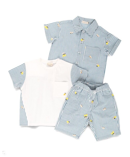 「branshes」 「KIDS」半袖シャツ 120 オフホワイト キッズ_画像2