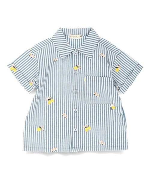 「branshes」 「KIDS」半袖シャツ 120 オフホワイト キッズ_画像4