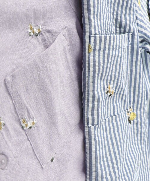 「branshes」 「KIDS」半袖シャツ 120 オフホワイト キッズ_画像7