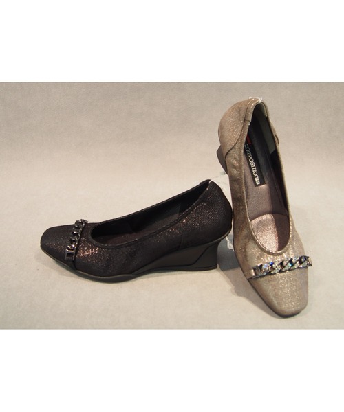 【新品・23.5】コンポジション9 スタイリッシュコンフォートウェッジパンプス スタイリッシュコンフォートウェッジパンプス コンポジションナイン 黒