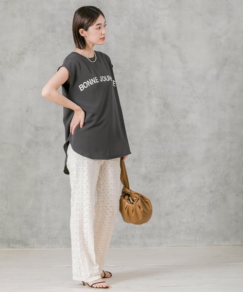 「Gready Brilliant」 「favori」半袖カットソー FREE チャコールグレー レディース_画像3