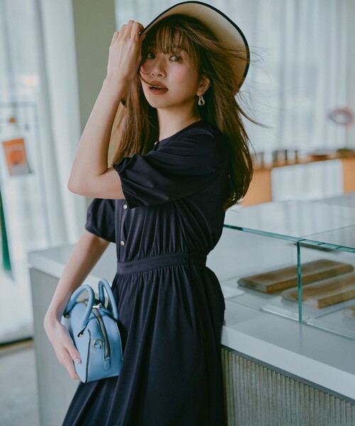 「ANY SIS」 半袖ワンピース 2 ブルー レディース_画像2
