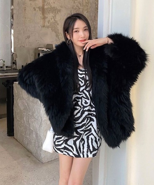 CANVAS+ コート アウター 「CANVAS＋」ボリュームフェイクファー