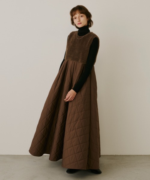 PERNA（ペルナ） ワンピース ファーコンビワンピース : ZOZOTOWN Yahoo