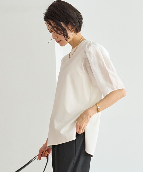 「UNFILO」 半袖カットソー MEDIUM ベージュ レディース_画像3